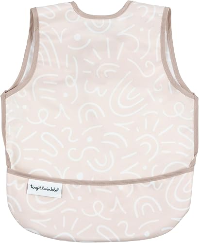 Tiny Twinkle Mess Proof Baby Bib - Waterproof Toddler and Baby Apron Bib - Machine Washable - PFAS and BPA Free - Jamouz