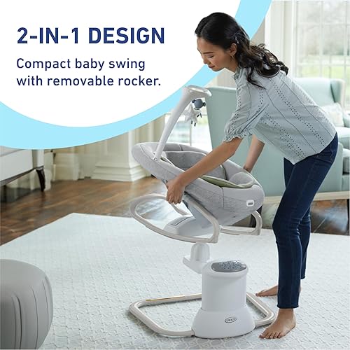 Graco Soothe My Way with Removable Rocker, Madden - Versatile Baby Swing & Portable Rocker - Jamouz
