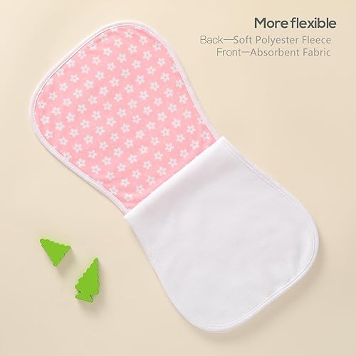 Ultra-Soft Cotton Burping Clothes - Large, Absorbent, Waterproof Baby Burp Cloths in Cute Unisex Designs 5 Pack (pink01) - Jamouz
