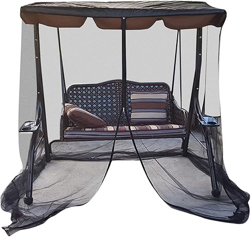 Lixada Outdoor Swing Chair Mesh Net Ultra Large Mosquito Net Zipper Closure Netting Curtain Water Resistant Patio Seater Mesh Canopy Cover - Jamouz