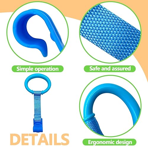 codree 4 Pcs Baby Playpen Pull up Rings- Baby Crib Pull up Rings- Baby Walking Exercises Assistant Rings- Baby Bed Stand Up Rings Baby Cot Hanging Rings for Infant Baby Toddler - Jamouz