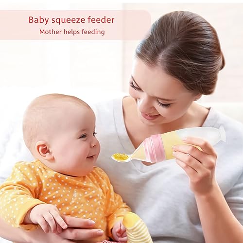 Termichy Baby Food Dispensing Spoon: Squeeze Feeder Dispenser for Baby - Self Feeding Bottle Spoon - Jamouz