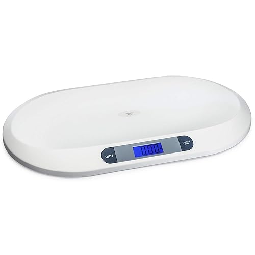 20KG/44LBS Electronic Digital Baby Weighing Scale Measure Infant/Baby/Pet Weight Accurately, Precision of 10g, Length 55cm, Large LCD Display, Weight Measure Tool White - Jamouz