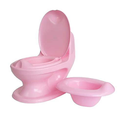 Nuby My Real Potty Training Toilet with Life-Like Flush Button and Sound - 18+ Months - White - Jamouz