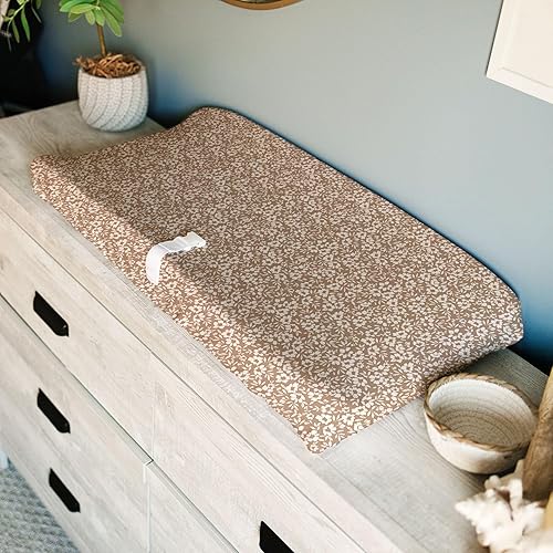 Baby Changing Pad Cover 2-Pack for Girls (Fleurette) - Premium Fitted Sheets Baby Diaper Changing Table Cover - Buttery Soft Cotton Blend - Jamouz