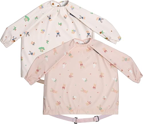 BIBaDO - Long Sleeve Baby Bibs - Babies & Toddlers 6-36 Months - Coverall Baby Led Weaning Bib - Easy Wipe, Soft & Waterproof - Jamouz