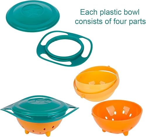 Berry President Magic Bowl 360 Degree Rotation Spill Resistant Gyro Bowl with Lid For Toddler Baby Kids Childre (Pink) - Jamouz