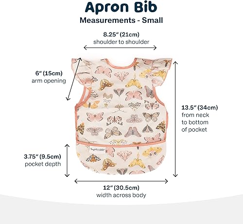 Tiny Twinkle Mess Proof Baby Bib - Waterproof Toddler and Baby Apron Bib - Machine Washable - PFAS and BPA Free - Jamouz