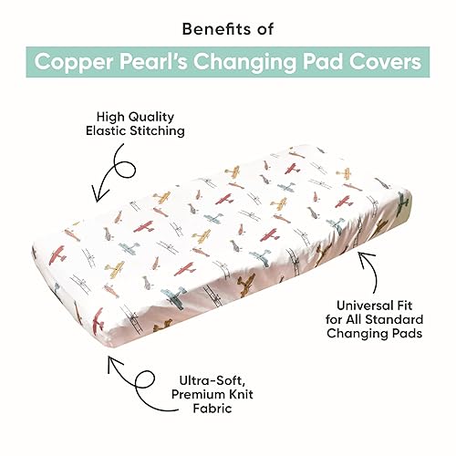 Copper Pearl Premium Knit Changing Pad Cover Soft, Stylish, and Universal Fit for All Standard Diaper Changing Pads, Trendy Design Changing Pad Covers, Briar - Jamouz