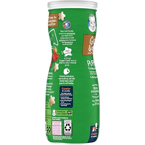 Gerber Baby Snacks, Organic Puffs, Peach, Baby Food, 1.48 Ounce (Pack of 6) - Jamouz