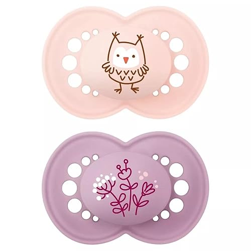 MAM Night Pacifiers (2 Count), MAM Pacifiers 6+ Months, Best Pacifier for Breastfed Babies, Glow in The Dark Pacifier, Baby Unisex Pacifier, 6-16- 2 Count (Pack of 1) - Jamouz
