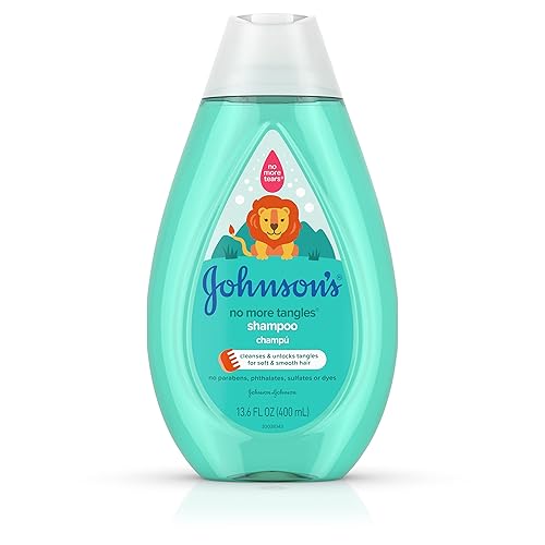 Johnson's No More Tangles Detangling Shampoo for Toddlers and Kids, Gentle No More Tears Formula, Hypoallergenic and Free of Parabens, Phthalates, Sulfates and Dyes, 13.6 fl. oz (Pack of 3) - Jamouz
