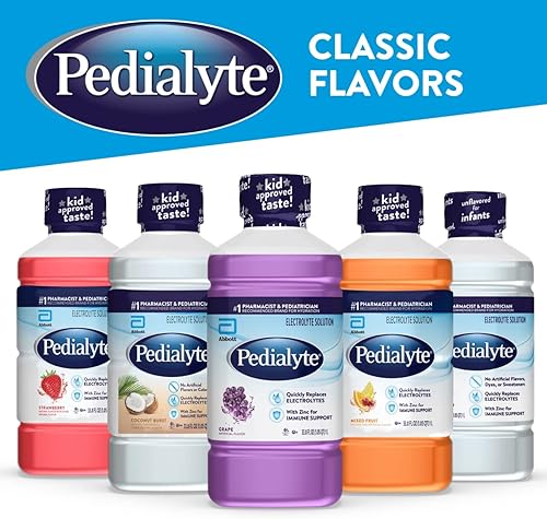 Pedialyte Electrolyte Solution, Unflavored, Hydration Drink, 33.8 Fl Oz. (Pack of 4) - Jamouz