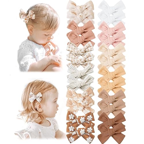 Niceye 24 PACK Baby Girl Hair Clips Set, Hair Bows Barrettes Handmade Accessories Alligator Clip for Babies Infant Toddlers Kids in Pairs - Jamouz