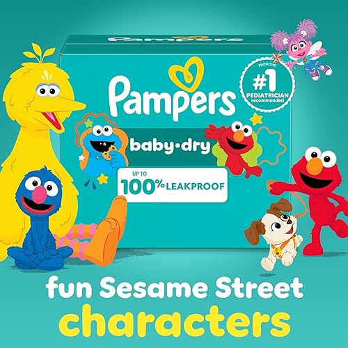 Pampers Diapers - Baby Dry - Size 1, 44 Count, Absorbent Disposable Infant Diaper (Packaging May Vary) - Jamouz