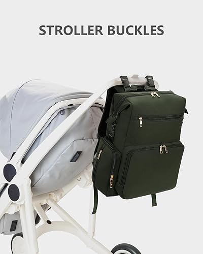 CEI-CEI Neoprene Diaper Bag Backpack with Changing Pad, Large Newborn Baby Maternity Bags Travel Tote with Insulated Pockets (Black) - Jamouz