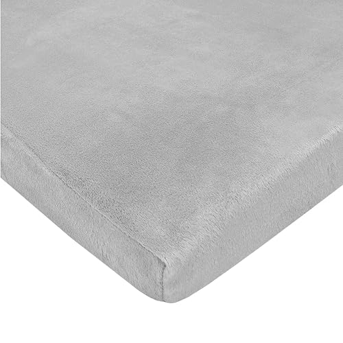 American Baby Company Heavenly Soft Chenille Fitted Pack N Play Playard Sheet 27' x 39', Warm and Cozy Chenille Pack and Play Sheet, Gray, for Boys and Girls, Fits Most Mini Crib Mattresses - Jamouz