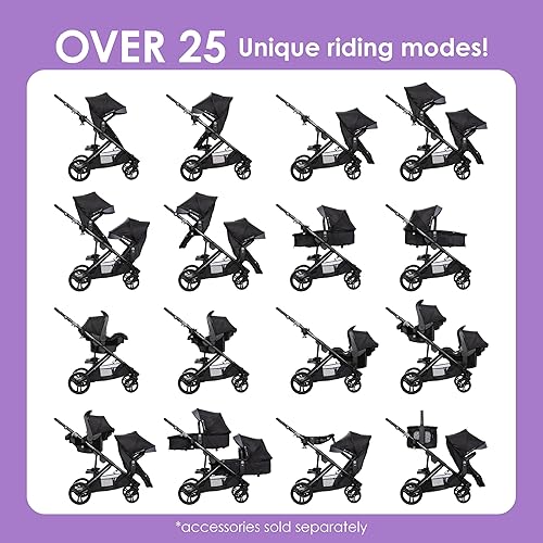 Baby Trend Morph Single to Double Modular Stroller, Dash Black - Jamouz