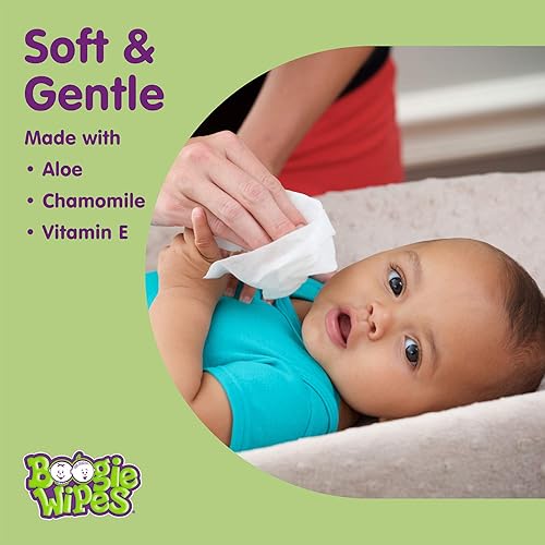 Saline Nose Wipes by Boogie, for Baby & Kids, Face, Hand & Body, FSA/HSA Eligible, Made with Vitamin E, Aloe, and Natural Saline, Unscented, 30 Count (Pack of 6) - Jamouz