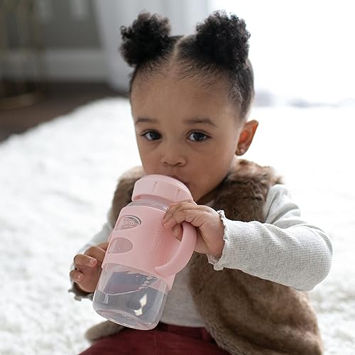 Dr. Brown's Milestones 100% Silicone Baby Bottle Handles, Wide-Neck, Removable Easy-Grip Transitional Sippy Cup Handles, Light Blue, Green, Gray, 4m+, 3 Pack - Jamouz