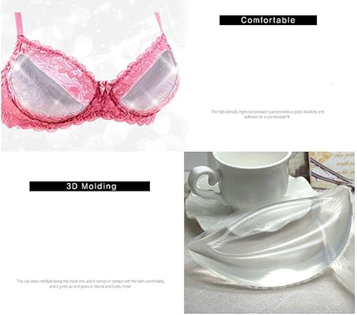 Clear Silicone Bra Inserts - Triangle Gel Breast Inserts Enhancers Waterproof Push Up Pads Bra for Bikini Swimsuit - Jamouz