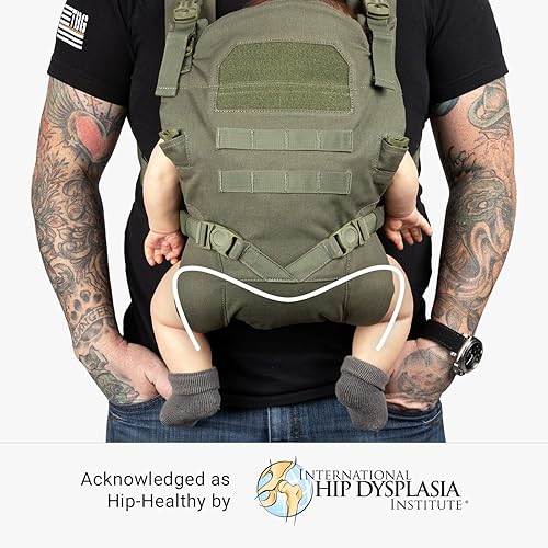 TBG - Mens Tactical Baby Carrier for Infants and Toddlers 8-33 lbs - Compact (Black Camo) - Jamouz