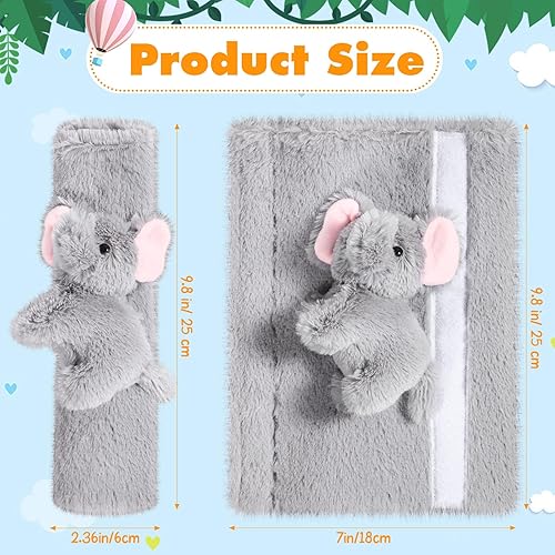 4 Pcs Animal Car Seat Belt Covers Plush Seatbelt Strap Cover Soft Seatbelt Shoulder Pads Seat Belt Cushion Decorative Padded Vehicle Accessory for Kids Adults(Farm) - Jamouz