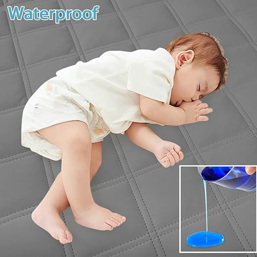 Yoofoss Waterproof Crib Mattress Protector 2 Pack, Quilted Crib Mattress Pad Cover Ultra Soft and Breathable, Machine Washable Toddler Mattress Protector for Standard Baby Crib Size 52''x28'' - Jamouz