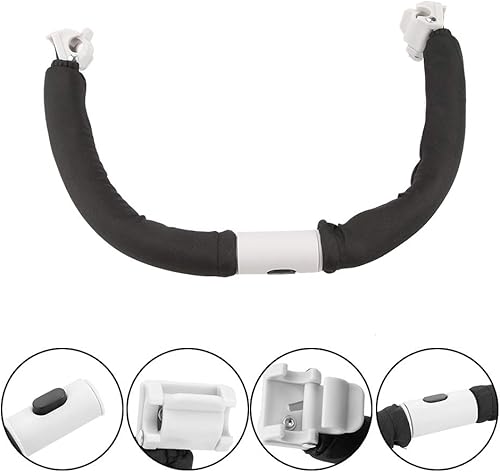 OKJHFD Stroller Handrail Handlebar,Cozy Stroll Handle Extension Bar Armrest Handle, Adjustable Baby Stroller Handle Handlebar Armrest Bumper Bar for Most Baby Strollers (Black) - Jamouz
