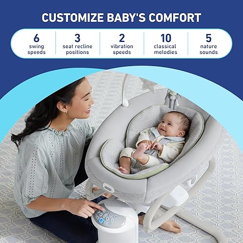 Graco Soothe My Way with Removable Rocker, Madden - Versatile Baby Swing & Portable Rocker - Jamouz