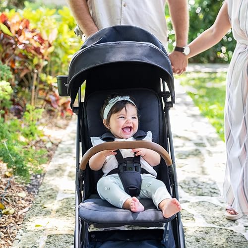 Joie Nutmeg Compact Travel Stroller – Lightweight, with One-Hand Fold, Multi-Position Recline – Newborn to Toddler Travel-Friendly Design (Shale) - Jamouz