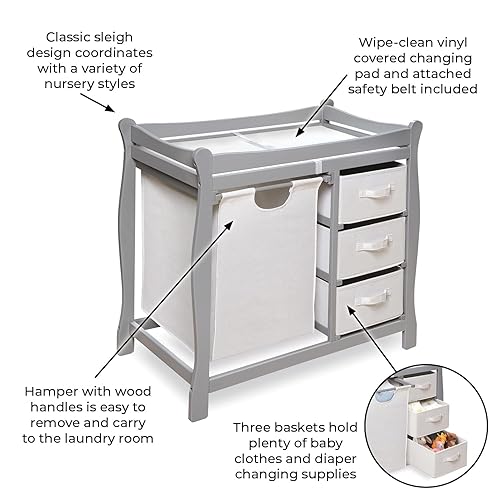 Badger Basket Baby Changing Table, Fresh White/White - Jamouz