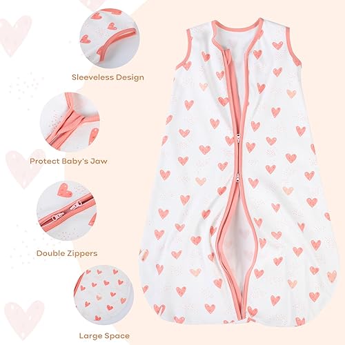 Yoofoss Baby Sleep Sack 6-12 Months Wearable Blanket for Babies 100% Cotton 2-Way Zipper TOG 0.5 Toddler Sleeping Sack 3 Pack, Soft Lightweight Sleep Sacks - Jamouz