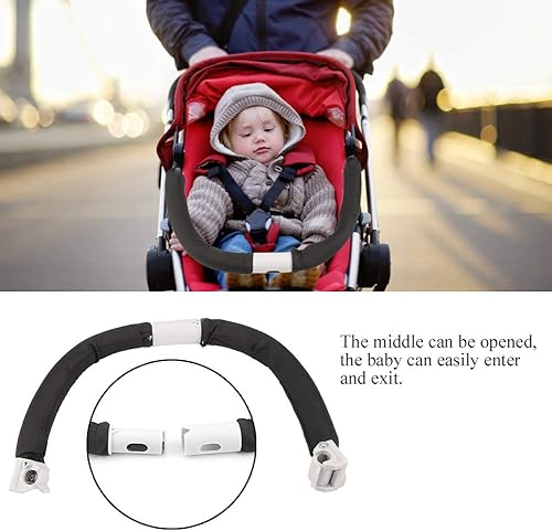 OKJHFD Stroller Handrail Handlebar,Cozy Stroll Handle Extension Bar Armrest Handle, Adjustable Baby Stroller Handle Handlebar Armrest Bumper Bar for Most Baby Strollers (Black) - Jamouz