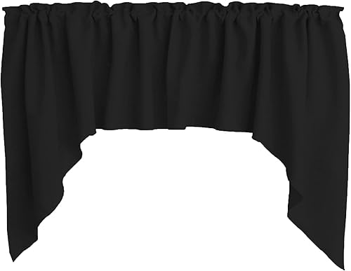 Solid Poplin Swag Window Valance Home Décor Bedroom Nursery Kitchen Window (Hunter Green) - Jamouz