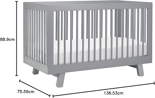 babyletto Hudson 3-in-1 Convertible Baby Crib with Toddler Bed & Daybed Conversion - Easy to Assemble - GREENGUARD Gold Certified w/ 4 Adjustable Mattress Heights - Natural - Jamouz