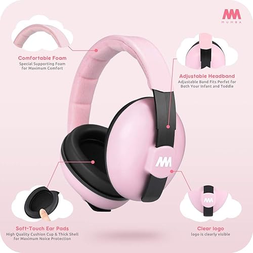 Mumba Baby Ear Protection Noise Cancelling Headphones for Babies and Toddlers Baby Earmuffs - Ages 3-24+ Months - Jamouz