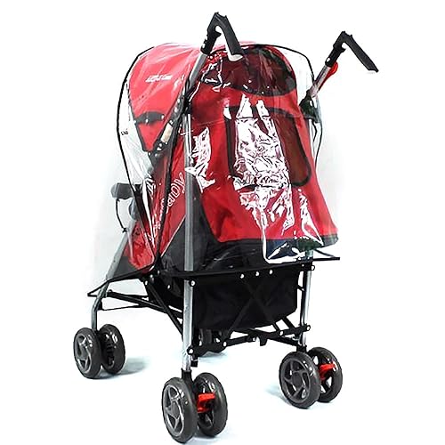 Clear Stroller Rain Cover, Universal Waterproof Baby Stroller Travel Weather Shield from Wind Snow Dust, with Breathable Ventilation for Most Single Strollers, Jogging, Pushchairs - Jamouz