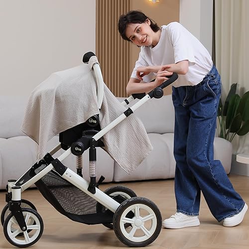 100% Muslin Cotton Car Seat Cover Baby, Carseat Canopy Cover, Universal Fit Stroller Covers for Boys and Girls (Roman Green) - Jamouz