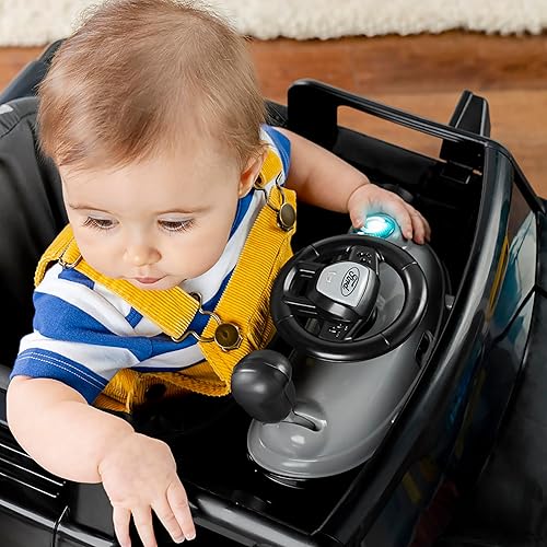 Bright Starts Ford F-150 4-in-1 Agate Black Baby Activity Center & Push Walker with Removable Interactive Steering Wheel-Toy, 6 Months and up - Jamouz