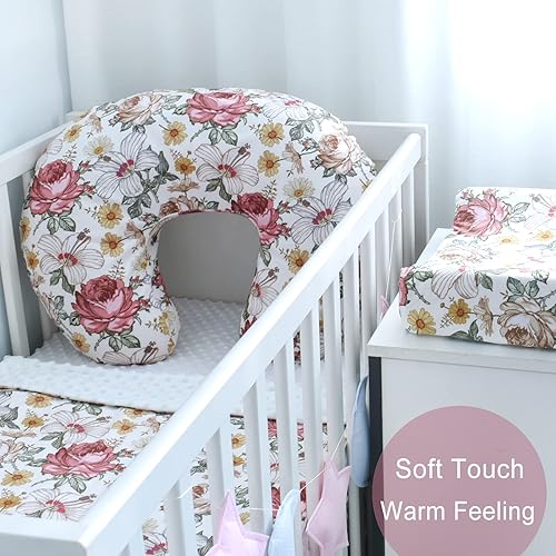 OWLOWLA Minky Nursing Cover, Breastfeeding Pillow Slipcover Fits Nursing Pillow for Baby Boy Girl(Baby Blue) - Jamouz