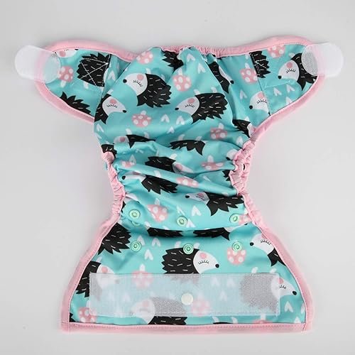 Baby Cloth Diaper Cover Nappy Hook and Loop Double Gusset 6.6lbs to 33lbs (Rabbits Wolves) - Jamouz