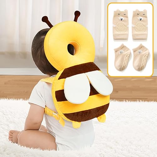 Baby Head Protector Backpack: Alarm Function,Adjustable and Ultra-Light(Bee) - Jamouz