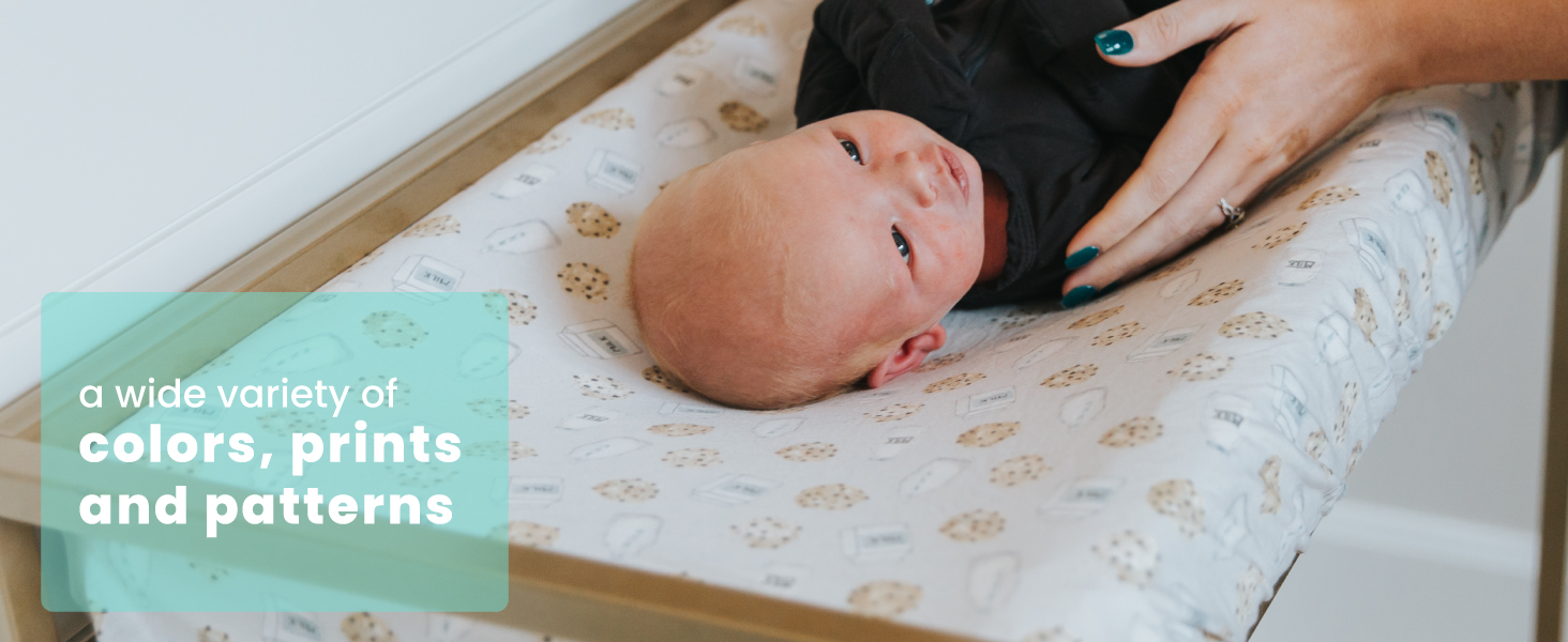 cookies and milk print changing pad cover