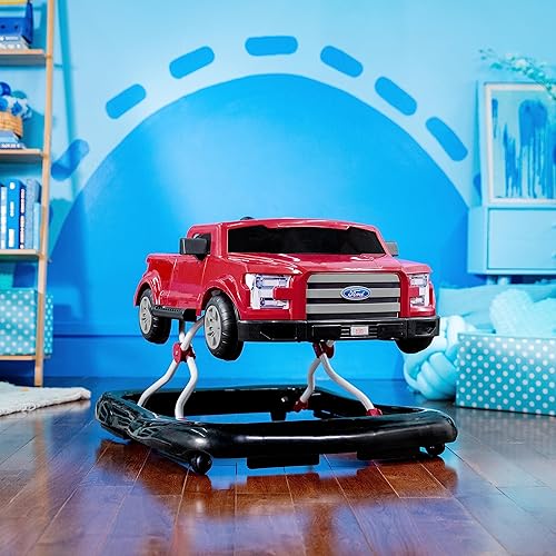 Bright Starts Ford F-150 4-in-1 Agate Black Baby Activity Center & Push Walker with Removable Interactive Steering Wheel-Toy, 6 Months and up - Jamouz
