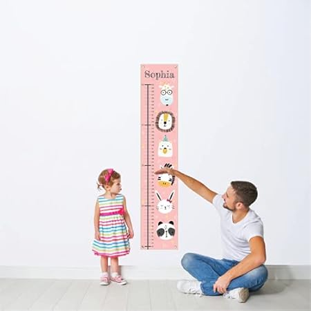 Personalized Kids Canvas Growth Chart, Height Chart, Growth Chart Banner, Train - Jamouz
