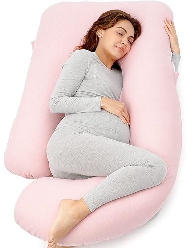 Momcozy Pregnancy Pillows for Sleeping, U Shaped Full Body Maternity Pillow with Removable Cover - Support for Back, Legs, Belly, HIPS for Pregnant Women, 57 Inch Pregnancy Pillow for Women, Grey - Jamouz