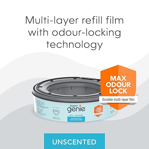 Playtex Diaper Genie Complete Pail with Built-In Odor Controlling Antimicrobial, Includes Pail & 1 Refill, White , 8.36 Pound - Jamouz