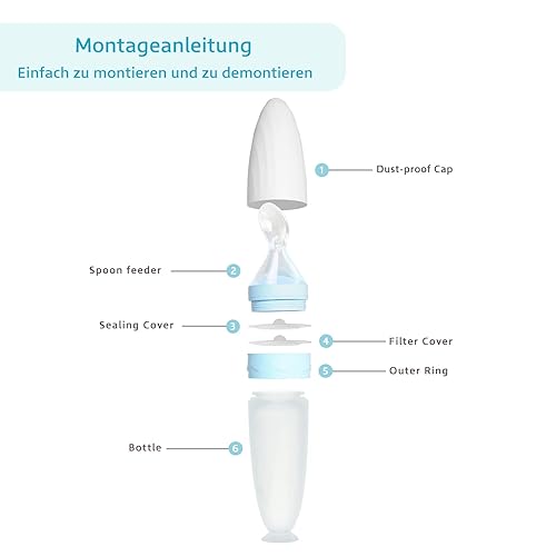 Termichy Baby Food Dispensing Spoon: Squeeze Feeder Dispenser for Baby - Self Feeding Bottle Spoon - Jamouz