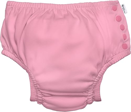 i play. by green sprouts Reusable, Eco Snap Swim Diaper with Gussets, UPF 50, Light Pink, Patented Design, STANDARD 100 by OEKO-TEX Certified 3T - Jamouz
